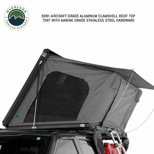 OVS HD Sidewinder Side Load Aluminum Hard Shell Roof Top Tent, Grey Body & Green Trim