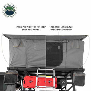 OVS HD Sidewinder Side Load Aluminum Hard Shell Roof Top Tent, Grey Body & Green Trim