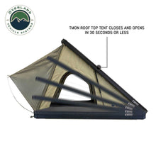 Load image into Gallery viewer, OVS LD TMON Clamshell Aluminum Hard Shell Roof Top Tent - 2 Person Capacity, Tan Body &amp; Green Rainfly