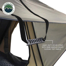 Load image into Gallery viewer, OVS LD TMON Clamshell Aluminum Hard Shell Roof Top Tent - 2 Person Capacity, Tan Body &amp; Green Rainfly