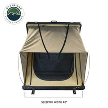 Load image into Gallery viewer, OVS LD TMON Clamshell Aluminum Hard Shell Roof Top Tent - 2 Person Capacity, Tan Body &amp; Green Rainfly