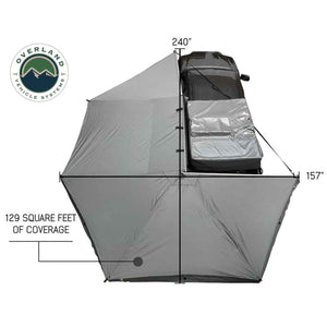 OVS HD Nomadic 270 Degree Awning - Driver Side - Dark Gray Awning With Black Cover