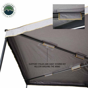 OVS HD Nomadic 270 LTE Awning - Driver Side - Dark Gray With Black Travel Cover Universal