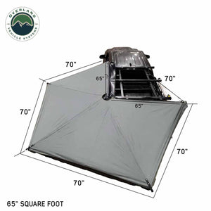 OVS HD Nomadic 270 LTE Awning - Driver Side - Dark Gray With Black Travel Cover Universal