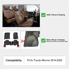 Load image into Gallery viewer, Fit for Toyota 4Runner 2013-2024 Custom All Weather Floor Mats TPE Material 1st &amp; 2nd Row