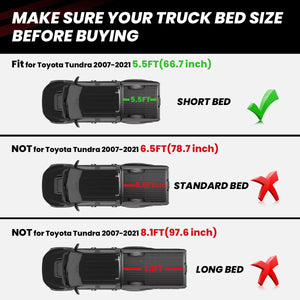 Fit for Toyota Tundra 2007-2021 Short Box 5' 6" Heavy Duty Truck Bed Mats