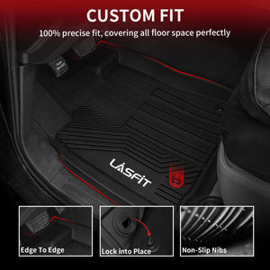 Fit for Toyota Tundra Crew Max 2014-2021 Custom Floor Mats TPE Material 1st & 2nd Row Seat, Don't Fit Double Cab