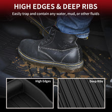 Load image into Gallery viewer, Fit for Toyota Tundra Crew Max 2014-2021 Custom Floor Mats TPE Material 1st &amp; 2nd Row Seat, Don&#39;t Fit Double Cab