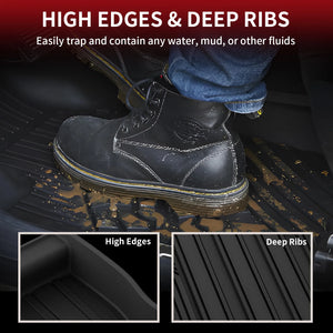 Fit for Toyota Tundra Crew Max 2014-2021 Custom Floor Mats TPE Material 1st & 2nd Row Seat, Don't Fit Double Cab