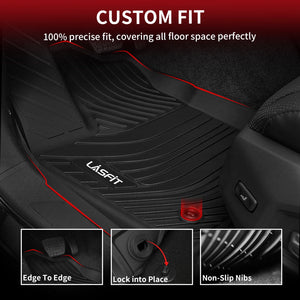 Fit for 2022-2024 Toyota Tundra Custom Floor Mats TPE Material 1st & 2nd Row, Fit Crewmax Cab ONLY