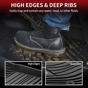 Fit for 2022-2024 Toyota Tundra Custom Floor Mats TPE Material 1st & 2nd Row, Fit Crewmax Cab ONLY